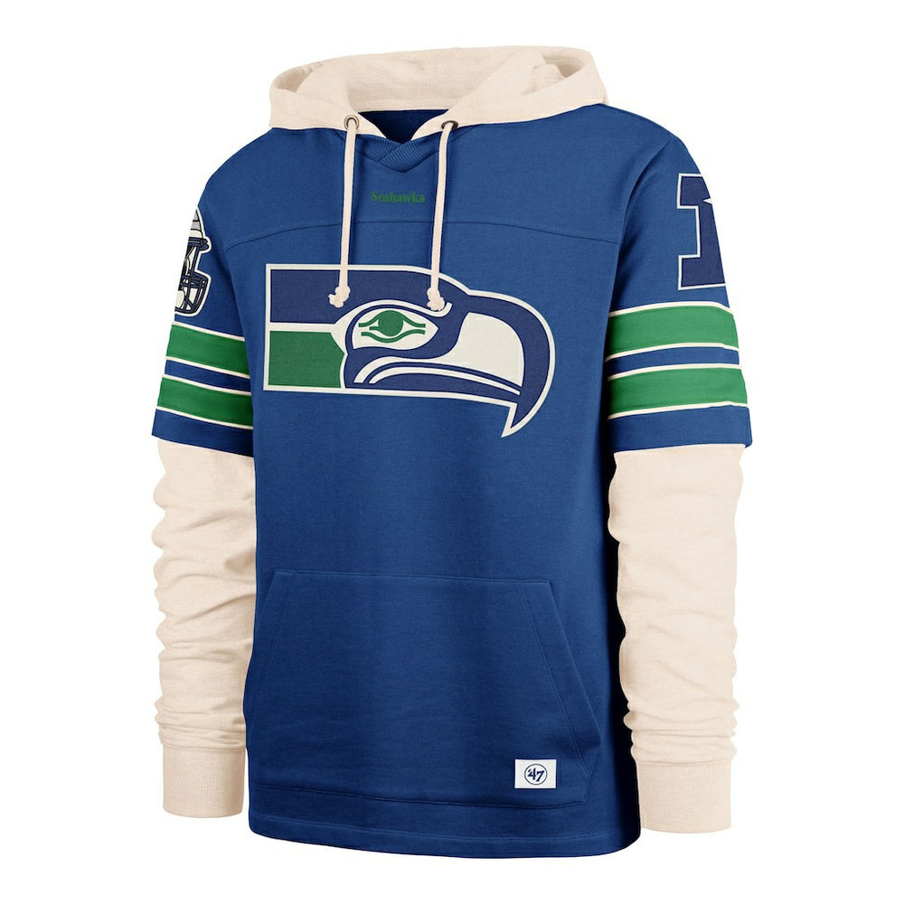 Seattle Seahawks '47 Big & Tall Split Zone Cornerback Hoodie Royal - 47 brand