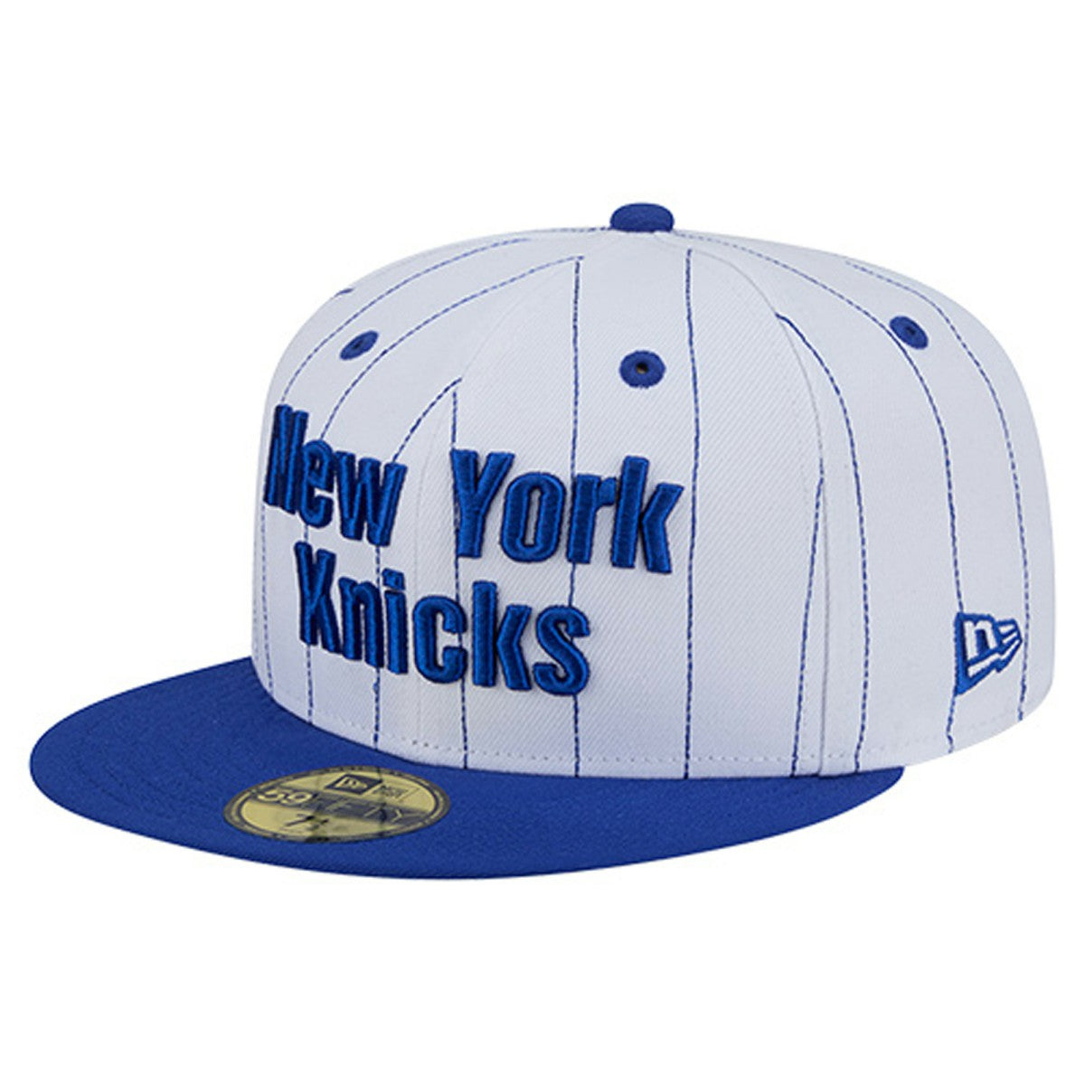 New Era - New York Knicks Wordmark Pinstripe 59FIFTY Fitted Hat - White