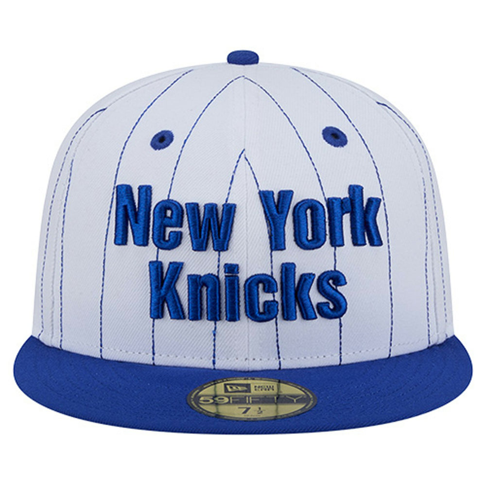 New Era - New York Knicks Wordmark Pinstripe 59FIFTY Fitted Hat - White