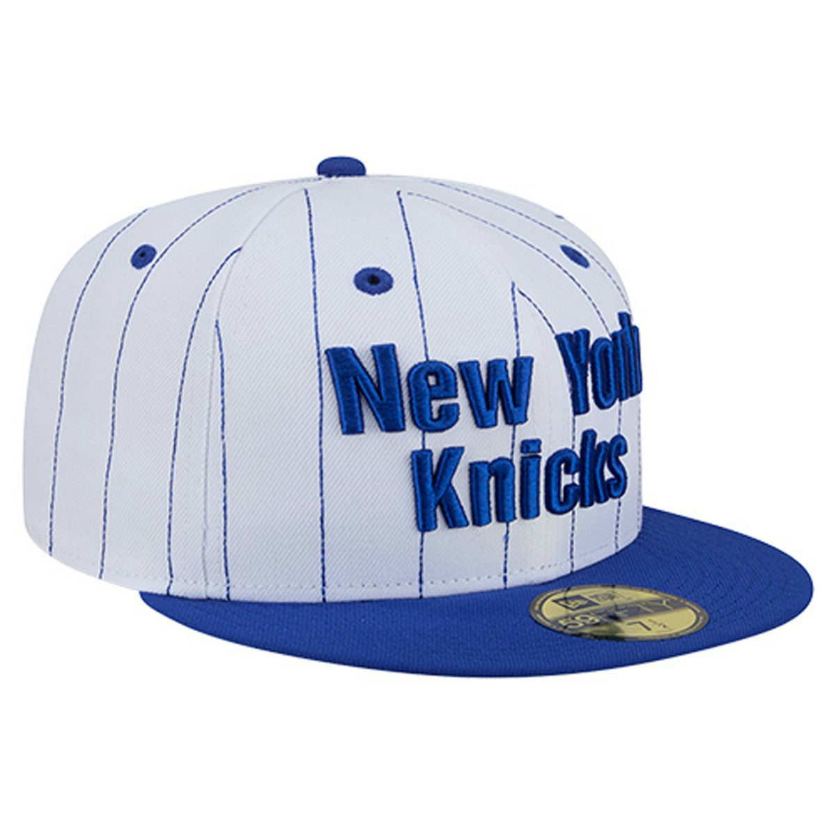New Era - New York Knicks Wordmark Pinstripe 59FIFTY Fitted Hat - White