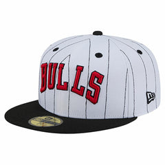 New Era - Chicago Bulls Wordmark Pinstripe 59FIFTY Fitted Hat - White