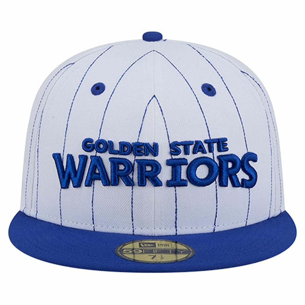 New Era - Golden State Warriors Wordmark Pinstripe 59FIFTY Fitted Hat - White