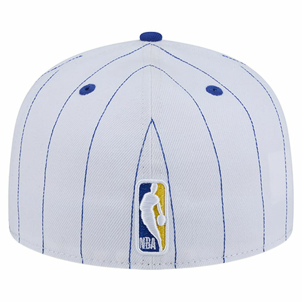 New Era - Golden State Warriors Wordmark Pinstripe 59FIFTY Fitted Hat - White