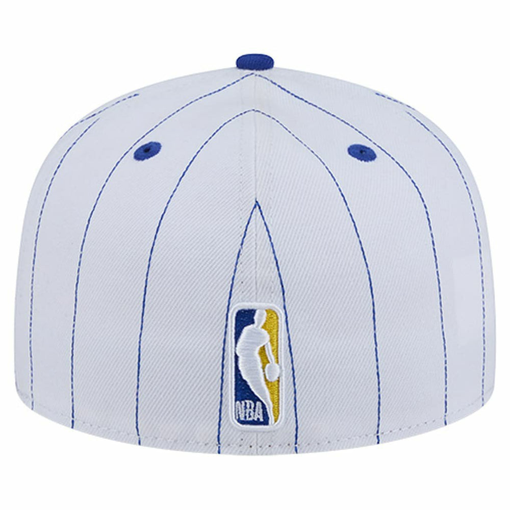 New Era - Golden State Warriors Wordmark Pinstripe 59FIFTY Fitted Hat - White