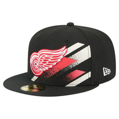 Detroit Red Wings - New Era Faded Lines 59FIFTY Fitted Hat Black