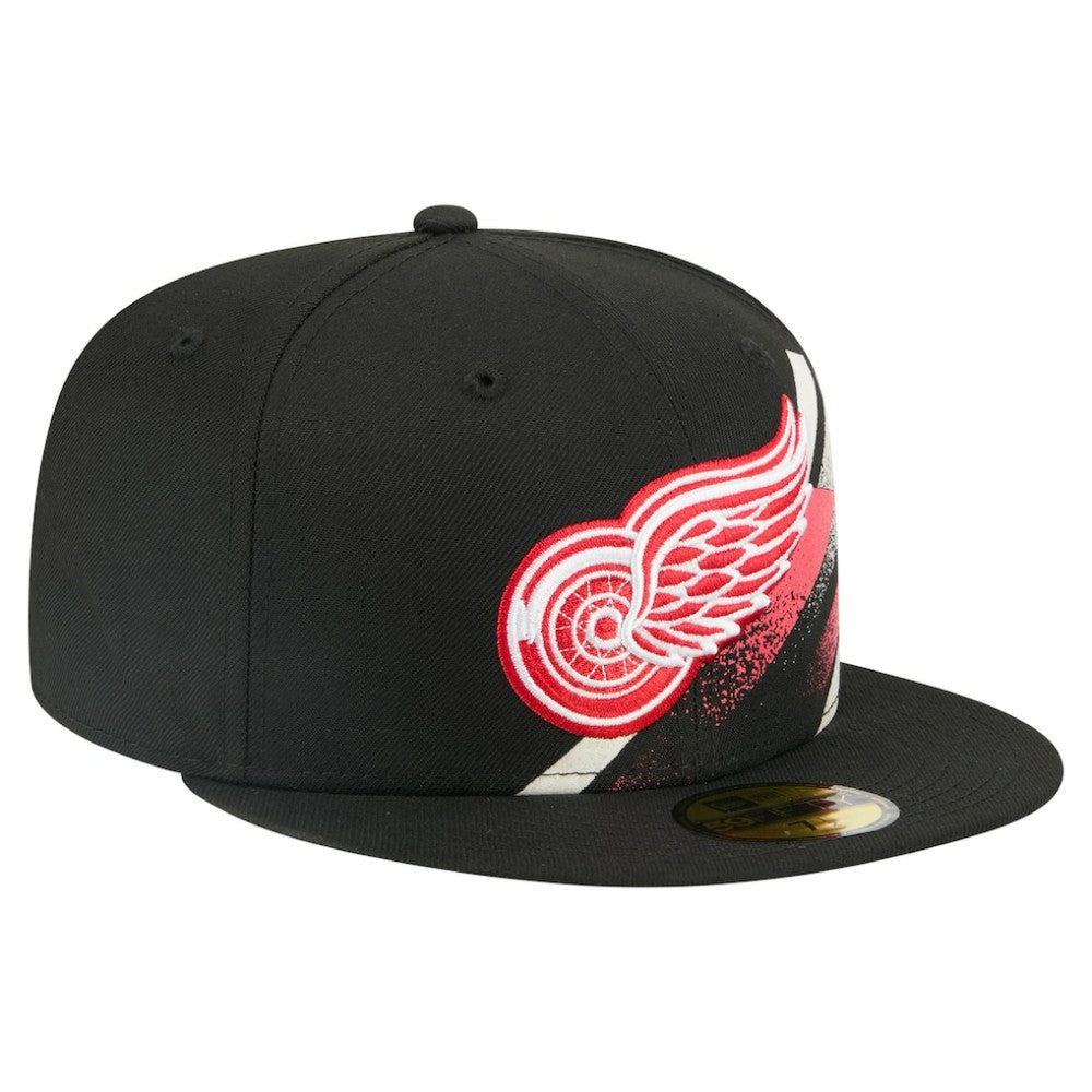 Detroit Red Wings - New Era Faded Lines 59FIFTY Fitted Hat Black
