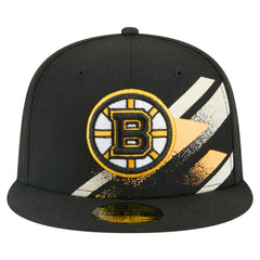 Boston Bruins New Era Faded Lines 59FIFTY Fitted Hat Black
