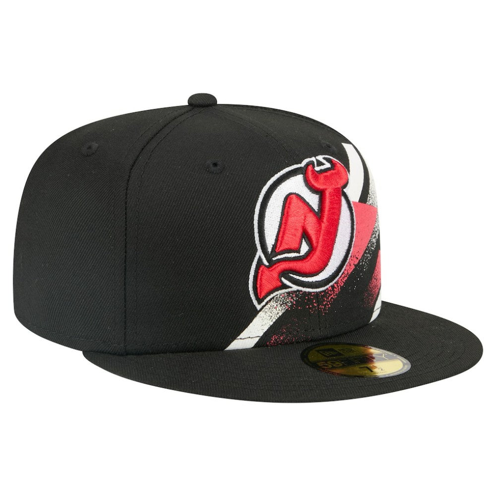 New Jersey Devils - New Era Faded Lines 59FIFTY Fitted Hat Black