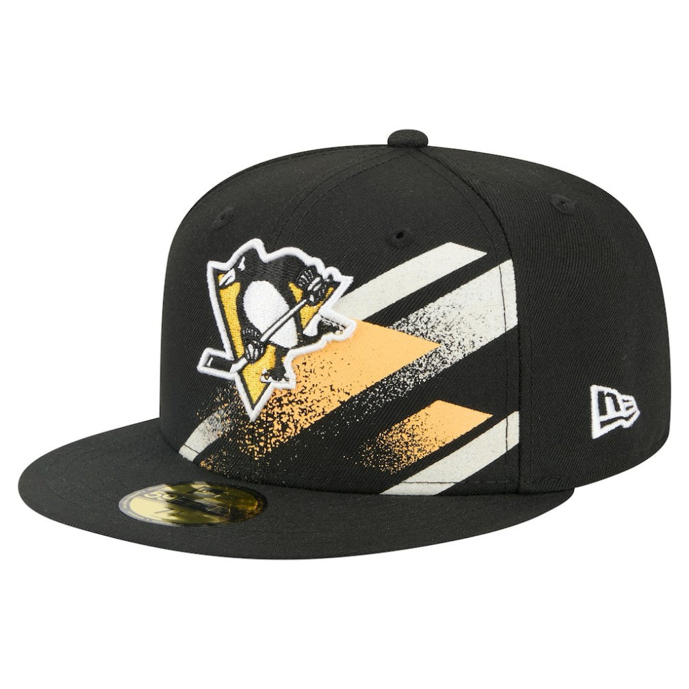Pittsburgh Penguins New Era Faded Lines 59FIFTY Fitted Hat Black