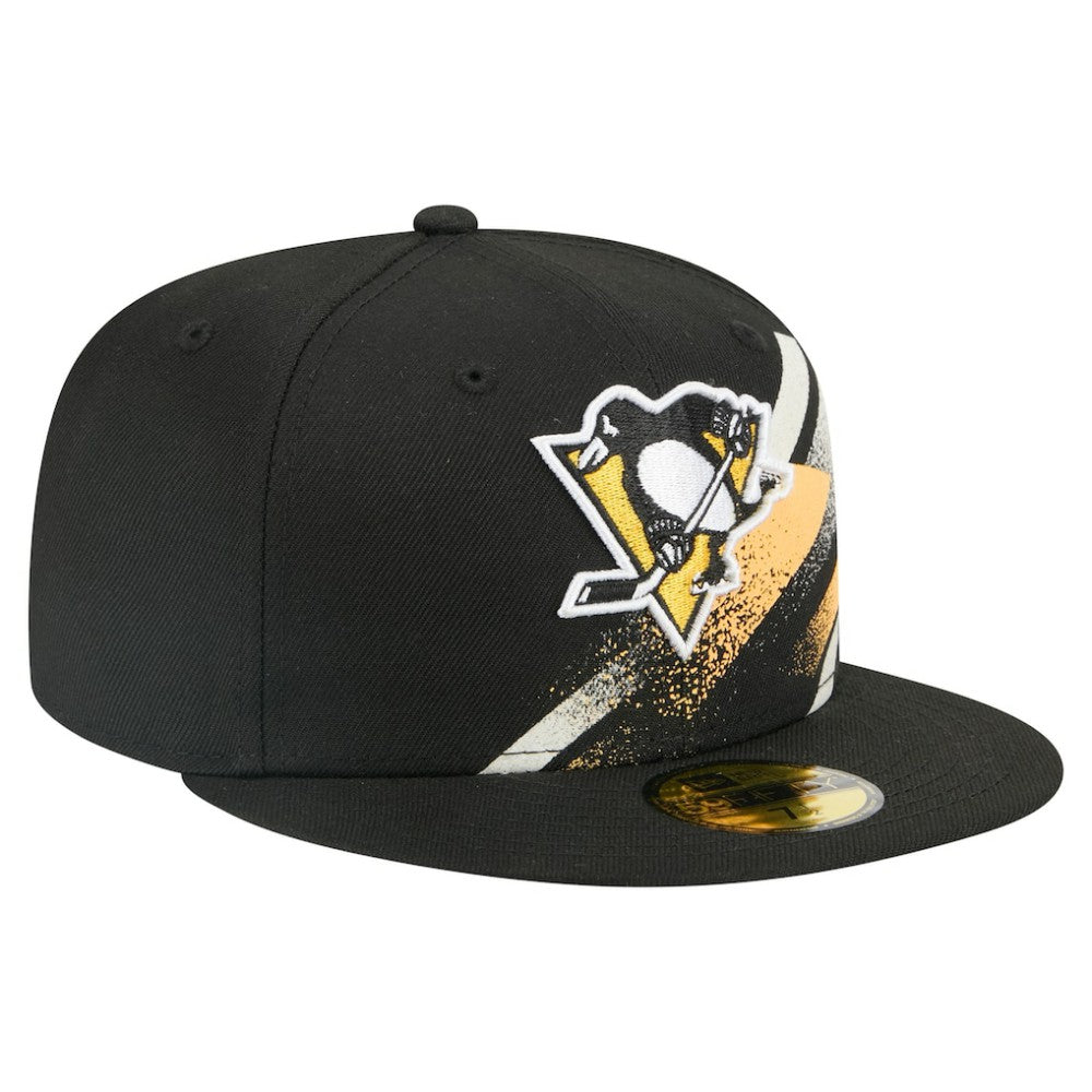 Pittsburgh Penguins New Era Faded Lines 59FIFTY Fitted Hat Black