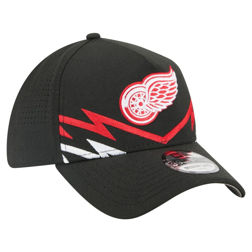Detroit Red Wings - New Era 39THIRTY A-Frame Perforated Flex Hat Black