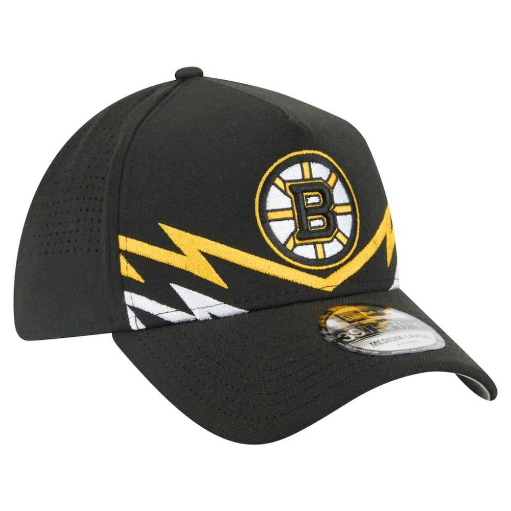 Boston Bruins New Era 39THIRTY A-Frame Perforated Flex Hat Black