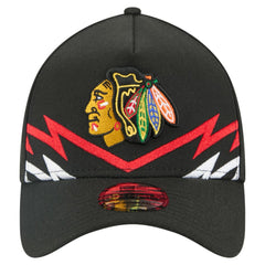 Chicago Blackhawks New Era 39THIRTY A-Frame Perforated Flex Hat Black