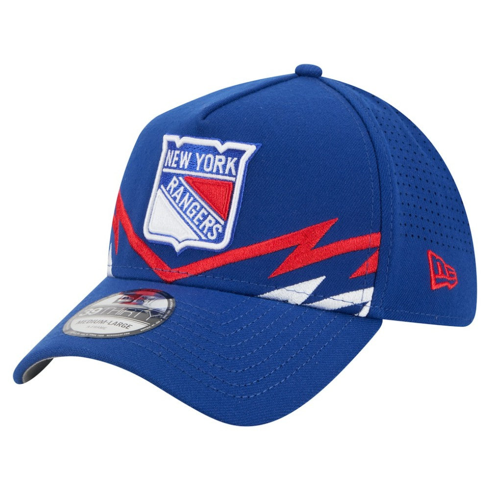 New York Rangers New Era 39THIRTY A-Frame Perforated Flex Hat Blue
