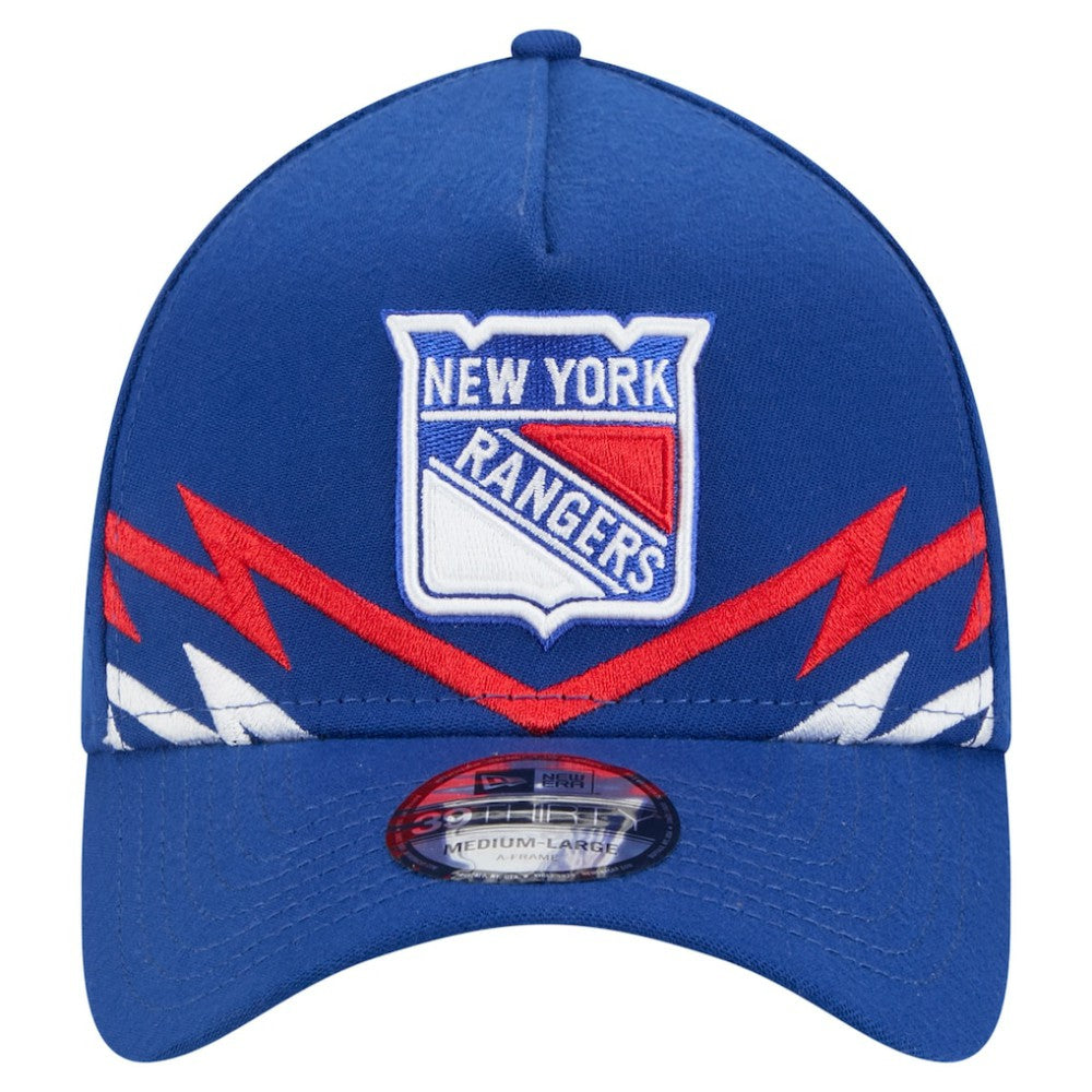 New York Rangers New Era 39THIRTY A-Frame Perforated Flex Hat Blue