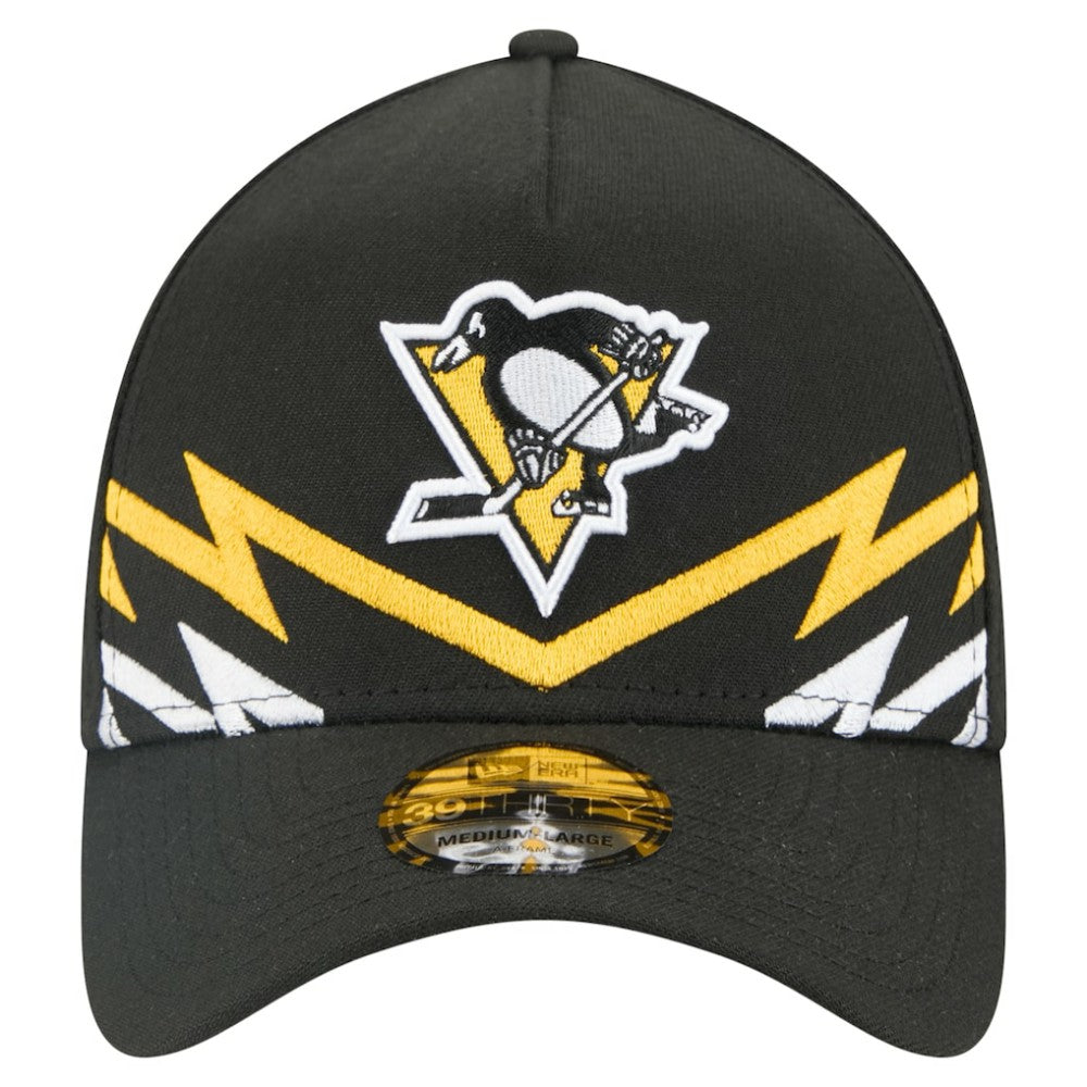 Pittsburgh Penguins New Era 39THIRTY A-Frame Perforated Flex Hat Black