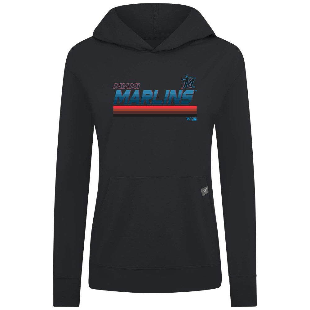 Miami Marlins Levelwear Women's Relay Breaker Pullover Hoodie On Sale