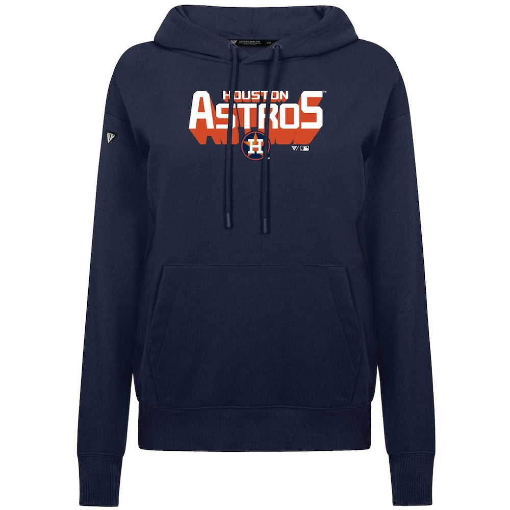 Houston Astros Levelwear Women's Adorn Retro 3D Pullover Hoodie Lifestyle