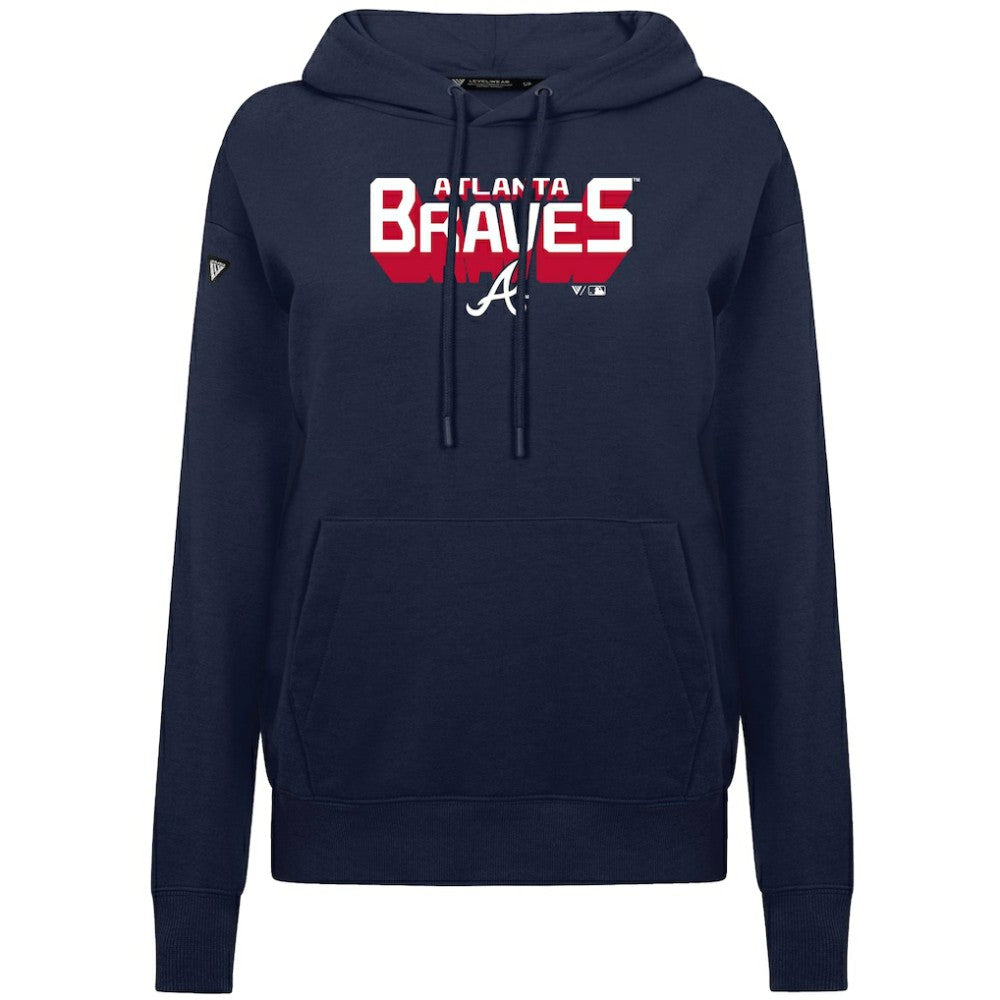 Atlanta Braves Levelwear Women's Adorn Retro 3D Pullover Hoodie On Sale