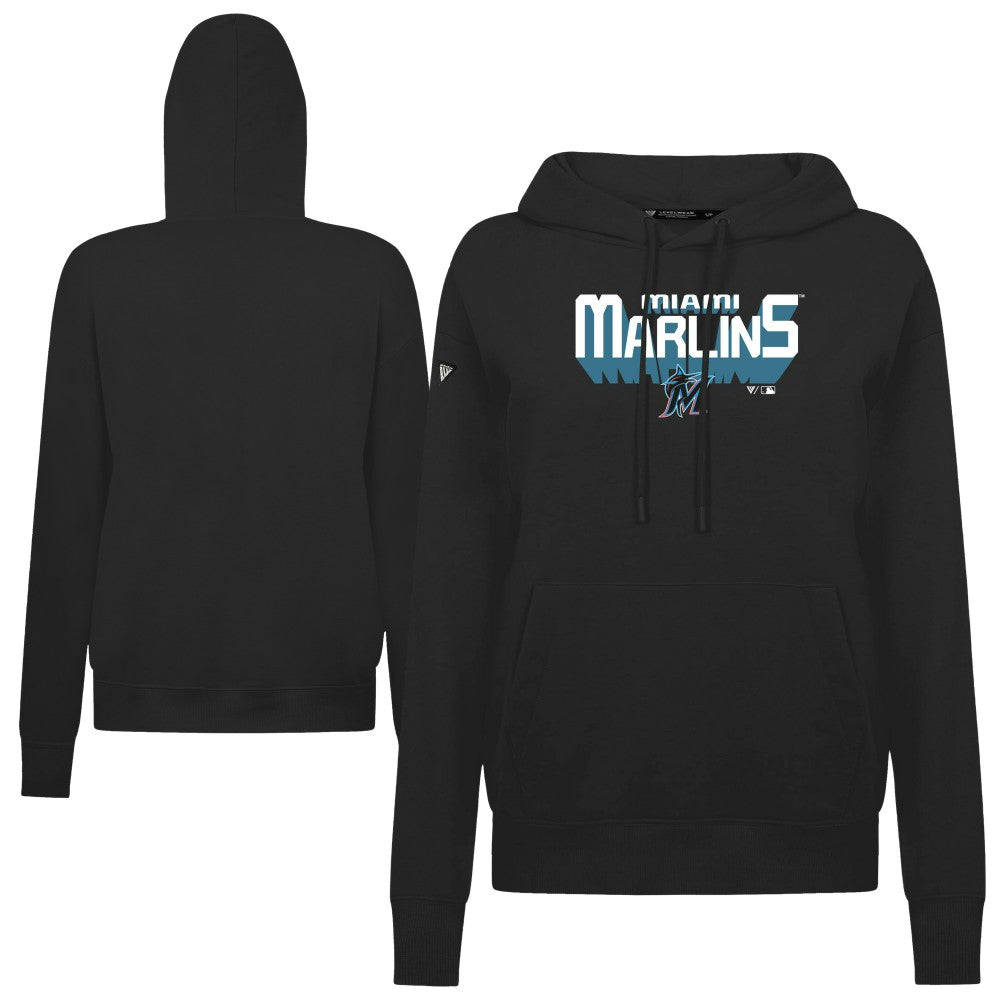 Miami Marlins Levelwear Women's Adorn Retro 3D Pullover Hoodie Sale