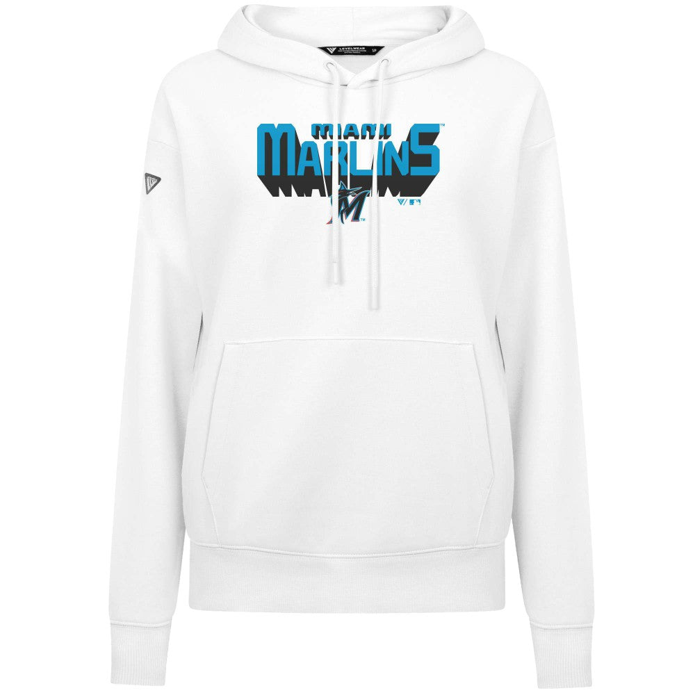 Miami Marlins Levelwear Women's Adorn Retro 3D Pullover Hoodie Lifestyle