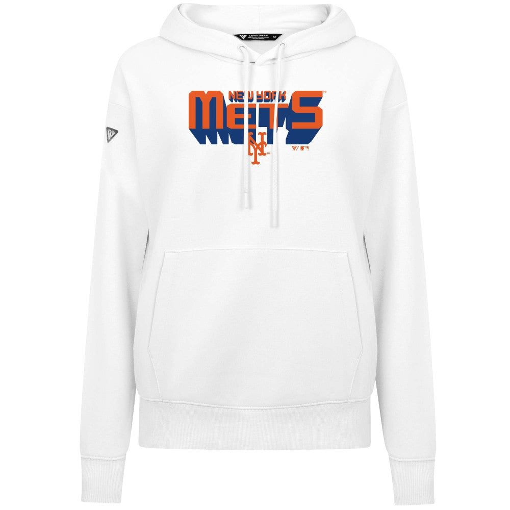 New York Mets Levelwear Women's Adorn Retro 3D Pullover Hoodie Sale