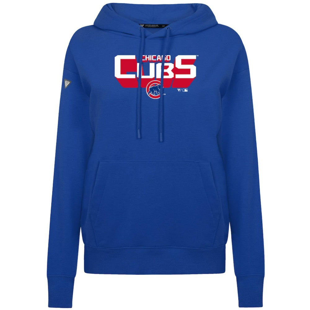 Chicago Cubs Levelwear Women's Adorn Retro 3D Pullover Hoodie Clearance