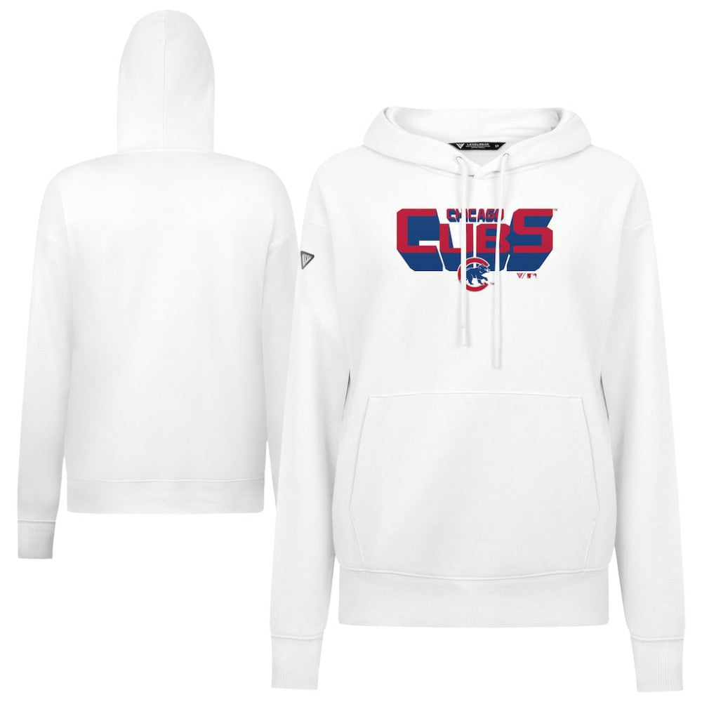 Chicago Cubs Levelwear Women's Adorn Retro 3D Pullover Hoodie Lifestyle