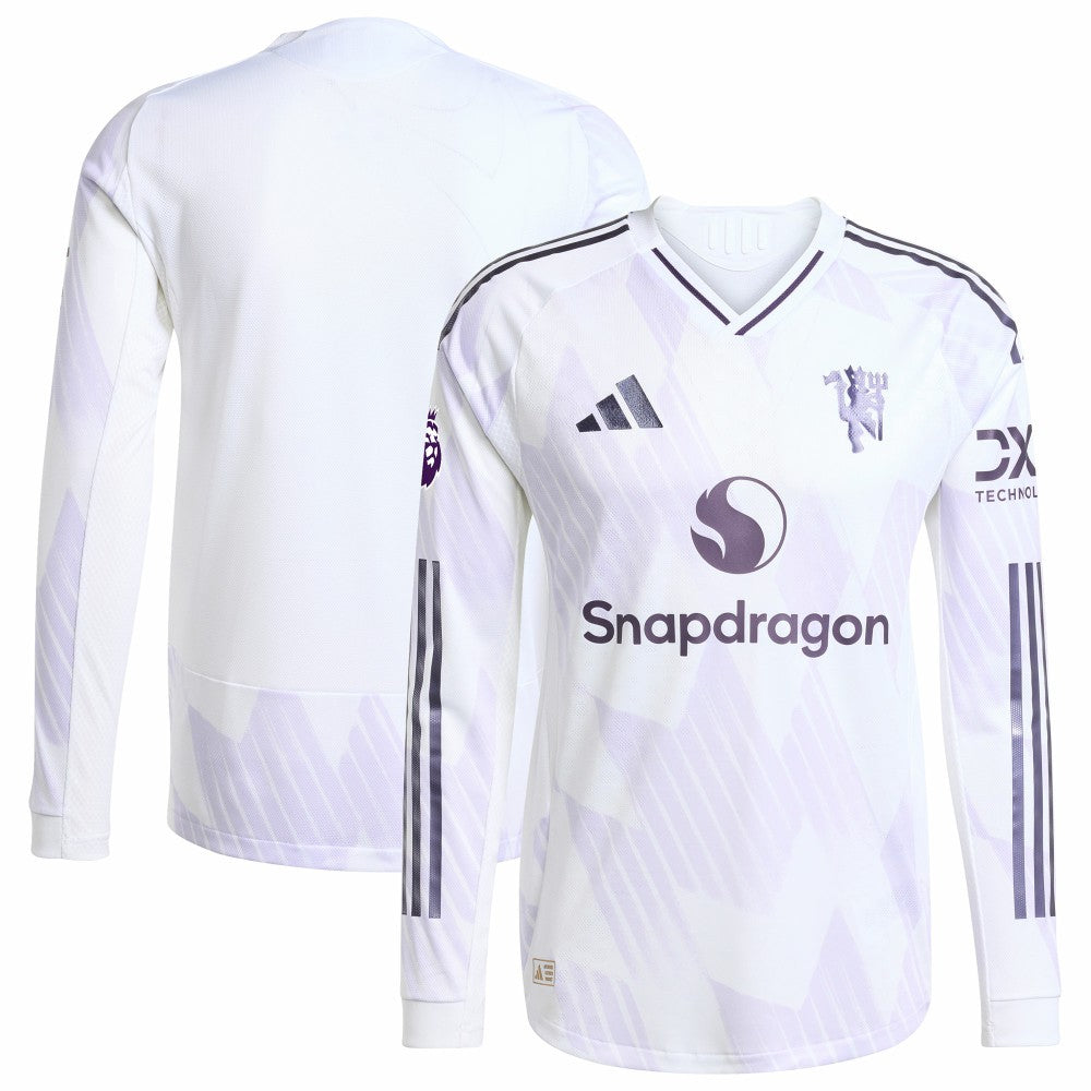 Adidas Manchester United 2025/26 Away Long Sleeve Jerseys - White