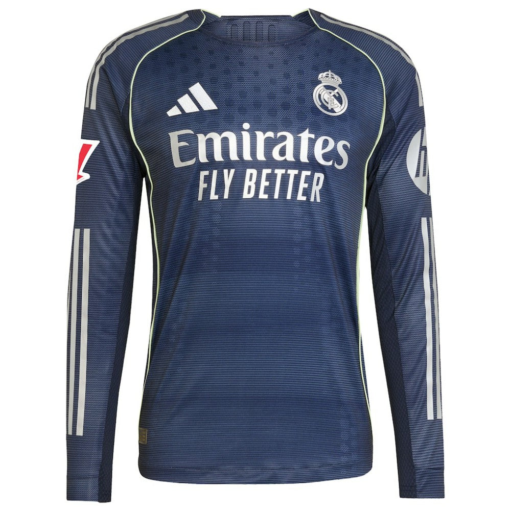 Adidas Real Madrid 2025/26 Away Long Sleeve Jerseys - Blue