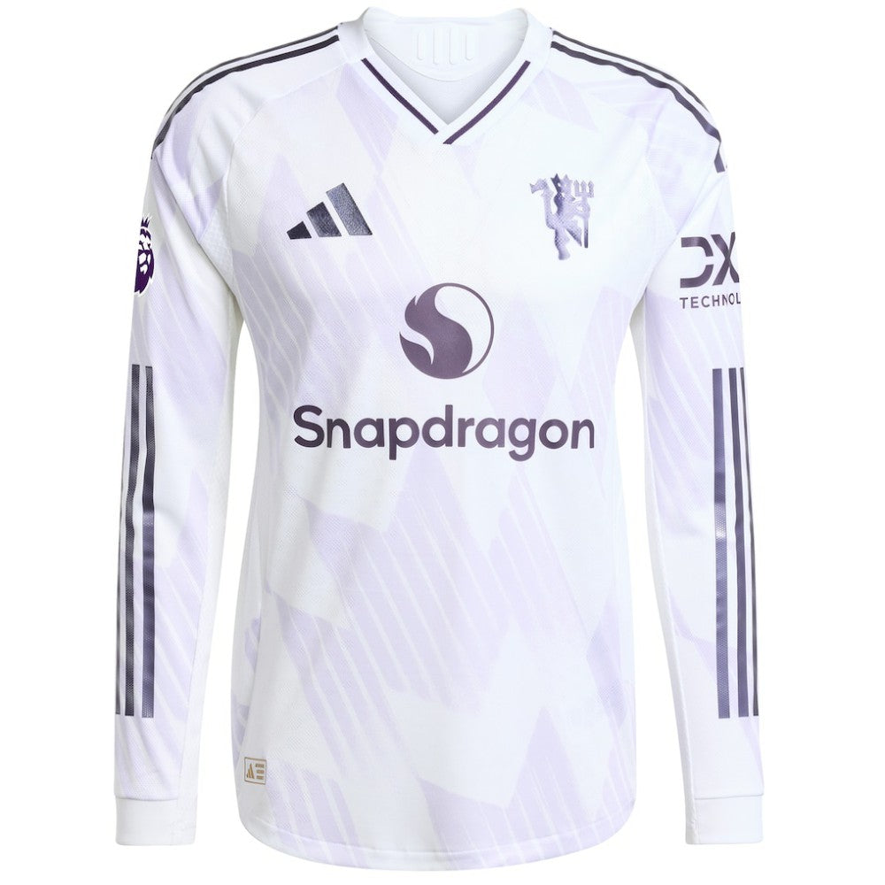 Adidas Manchester United 2025/26 Away Long Sleeve Custom Jerseys - White