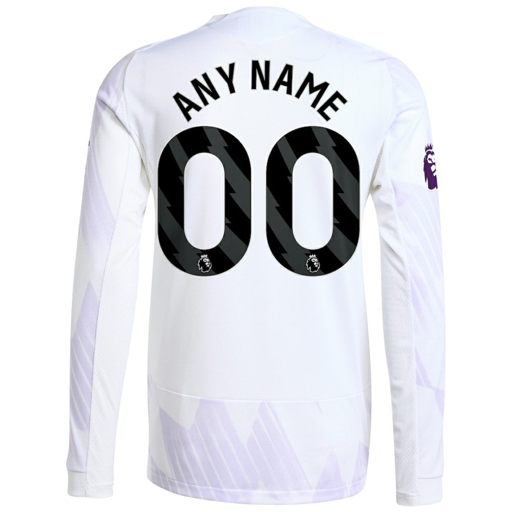 Adidas Manchester United 2025/26 Away Long Sleeve Custom Jerseys - White