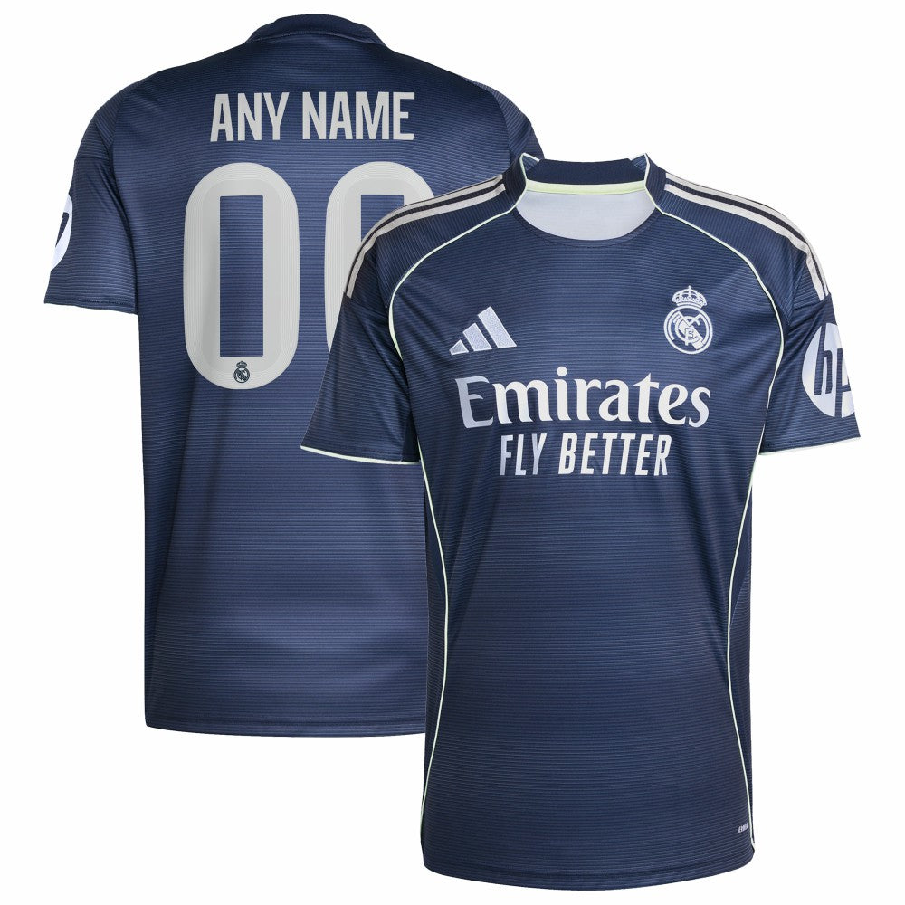 Adidas Real Madrid 2025/26 Away Replica Custom Jerseys - Blue