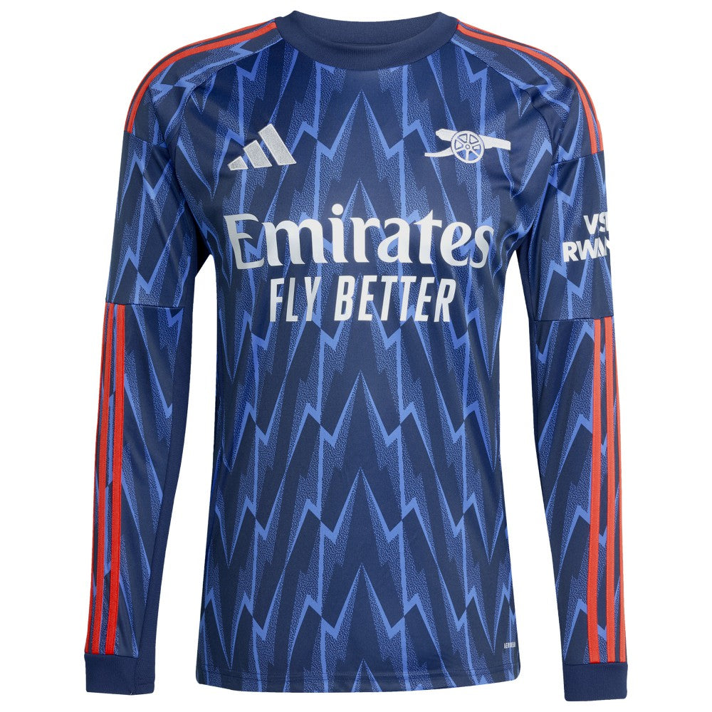 Adidas Arsenal 2025/26 Away Replica Long Sleeve Custom Jerseys - Blue
