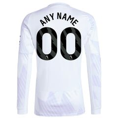 Adidas Manchester United 2025/26 Away Replica Long Sleeve Custom Jerseys - White