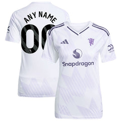 Adidas Manchester United Women's 2025/26 Away Replica Custom Jerseys - White