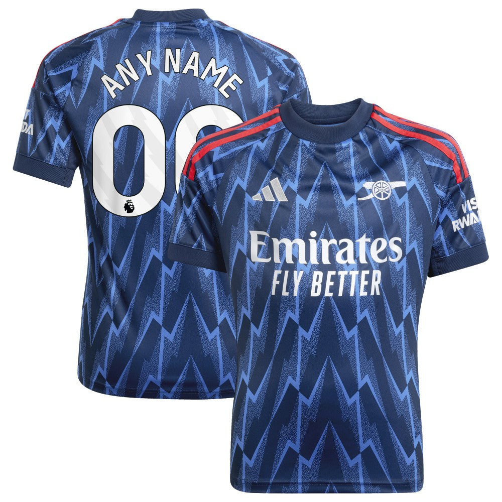 Adidas Arsenal Youth 2025/26 Away Replica Custom Jerseys - Blue