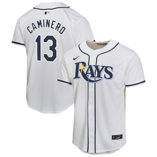 Junior Caminero Tampa Bay Rays Nike Youth Home Player Game Jersey - White | MLB Jerseys