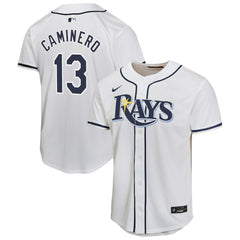 Junior Caminero Tampa Bay Rays Nike Youth Home Player Game Jersey Lifestyle