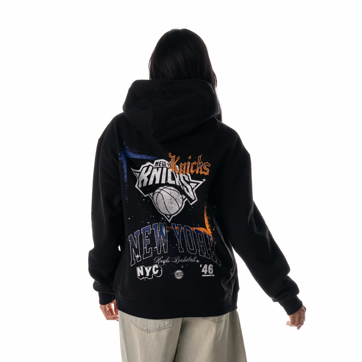 NBA - New York Knicks The Wild Collective Unisex Splatter Premium Hoodie - Black