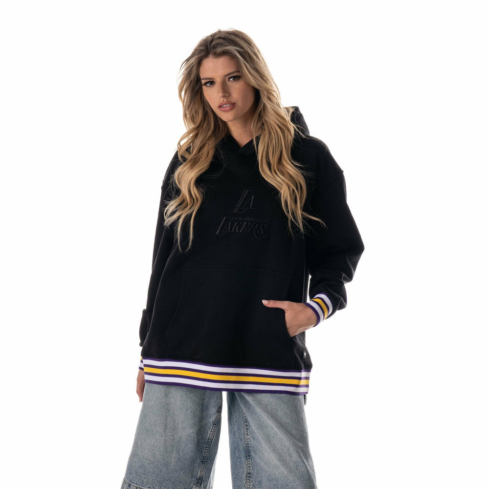 NBA - Los Angeles Lakers The Wild Collective Unisex Custom Rib Tonal Premium Hoodie - Black