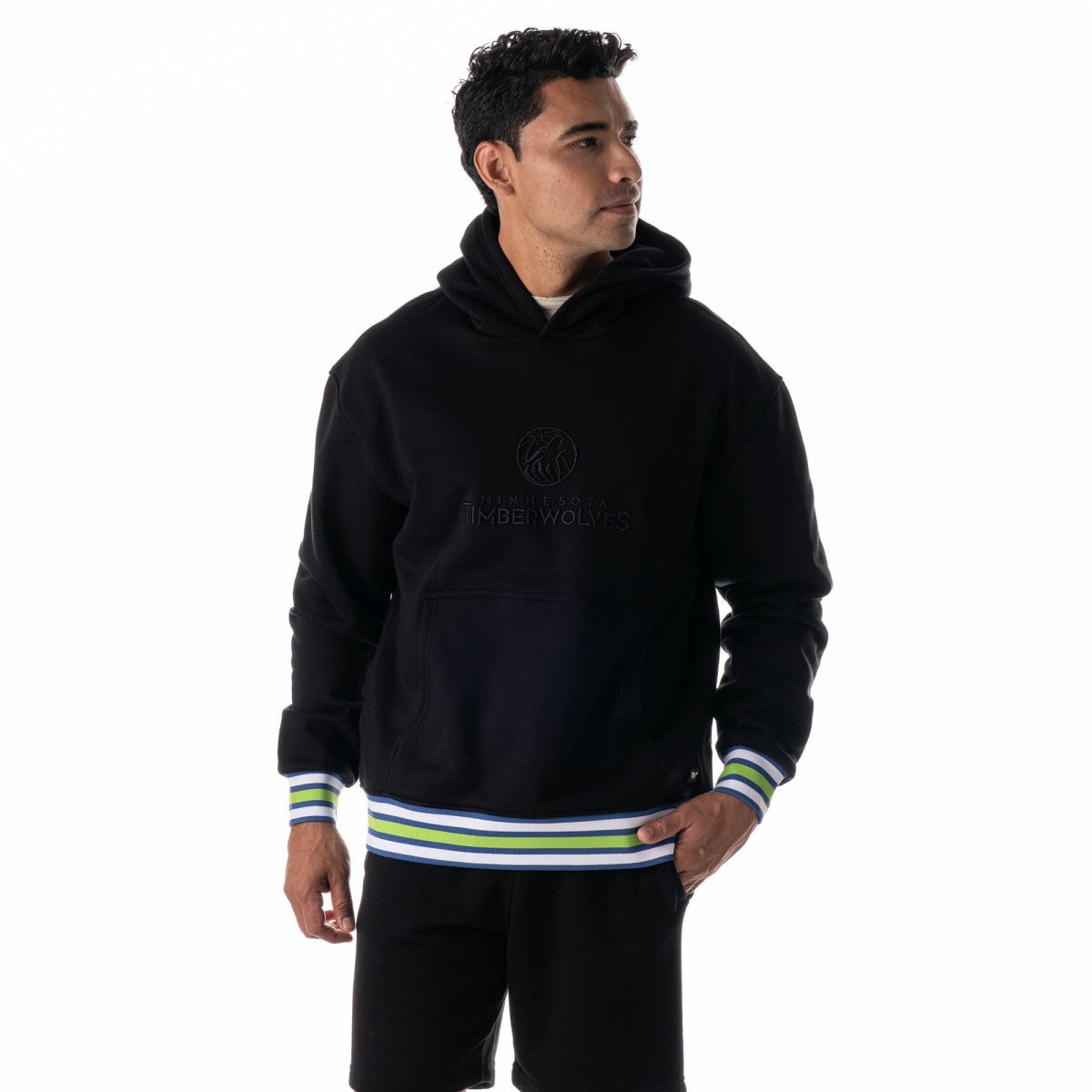 NBA - Minnesota Timberwolves The Wild Collective Unisex Custom Rib Tonal Premium Hoodie - Black