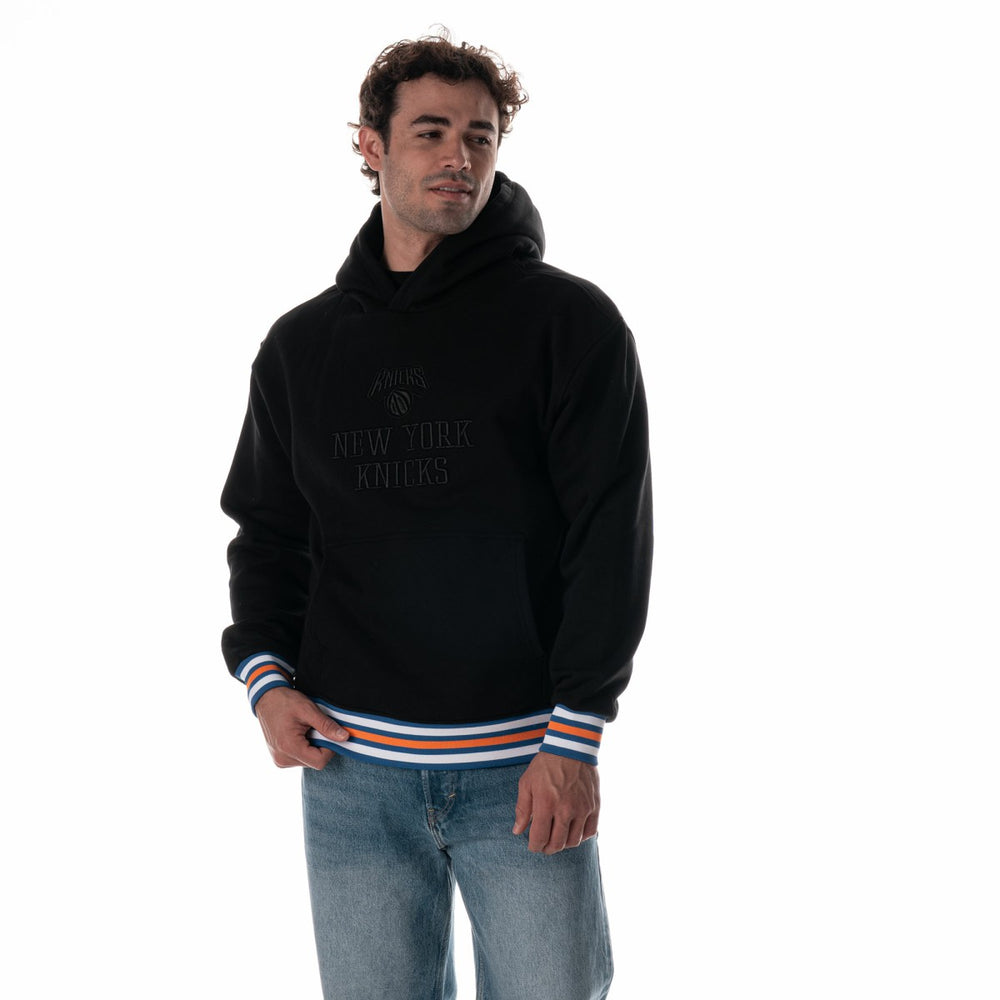 NBA - New York Knicks The Wild Collective Unisex Custom Rib Tonal Premium Hoodie - Black