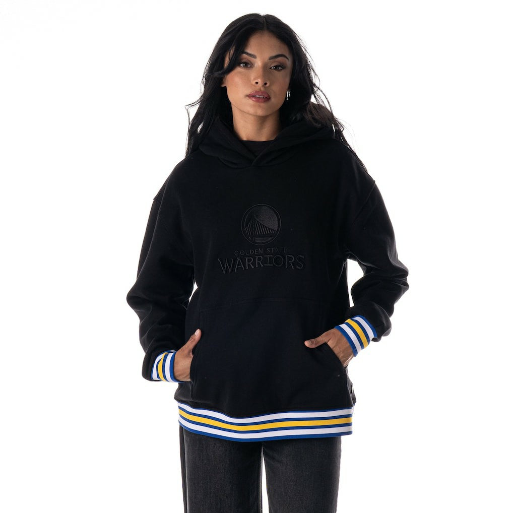 NBA - Golden State Warriors The Wild Collective Unisex Custom Rib Tonal Premium Hoodie - Black