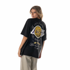 NBA - Los Angeles Lakers The Wild Collective Unisex Oversized Streetwear T-Shirt - Black