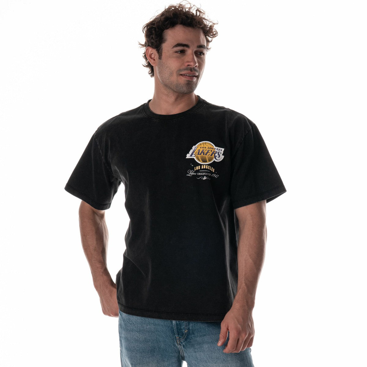 NBA - Los Angeles Lakers The Wild Collective Unisex Oversized Streetwear T-Shirt - Black