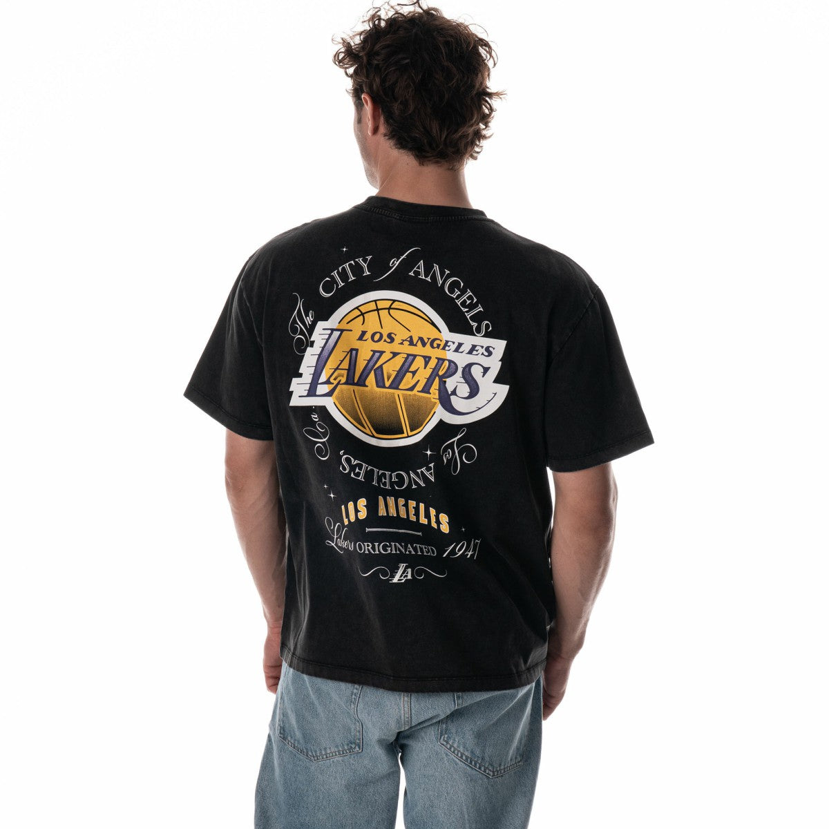 NBA - Los Angeles Lakers The Wild Collective Unisex Oversized Streetwear T-Shirt - Black