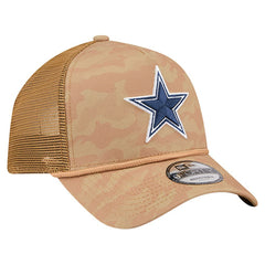 Dallas Cowboys New Era Wheat Camo 9FORTY Trucker Adjustable Hat Tan - NFL