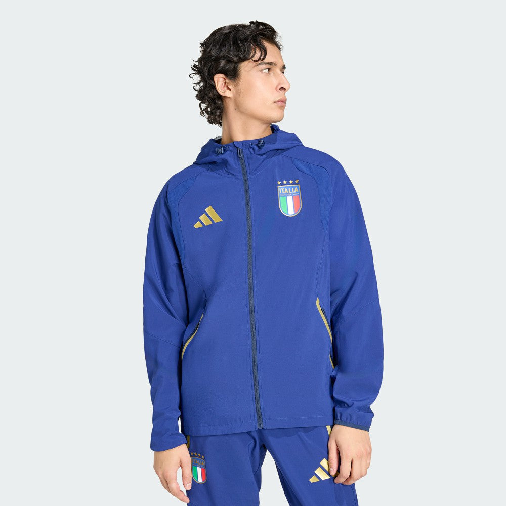 Adidas Italy National Team FIFA x World Cup 2026 Full-Zip Travel Windbreaker Jacket - Blue