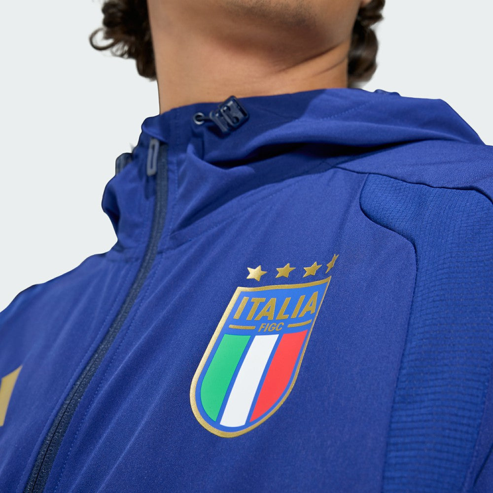 Adidas Italy National Team FIFA x World Cup 2026 Full-Zip Travel Windbreaker Jacket - Blue